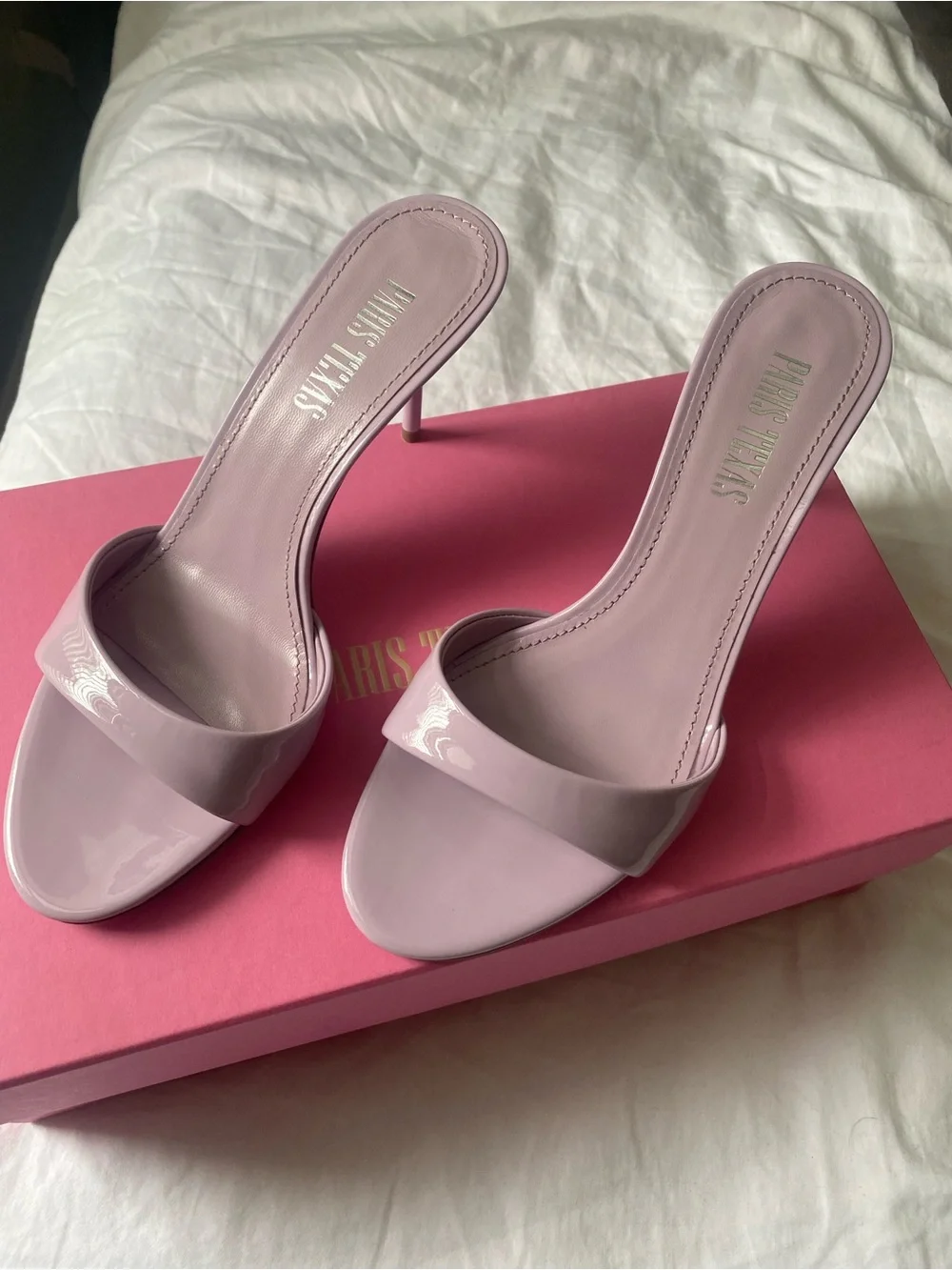 PARIS TEXAS Lidia 70 mm leather mules stiletto shoes. Size 36 Retail $984